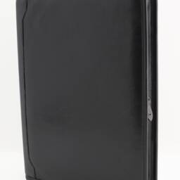 Italian Leather Porfolio Zipper Business Folder Conference A4 Custom Organizer Professional Leather Portfolio Black - thumbnail 4