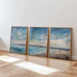 Vintage Ocean Seascape Prints - Set Of 3 Coastal Wall Art - thumbnail 2