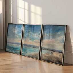 Vintage Ocean Seascape Prints - Set Of 3 Coastal Wall Art - thumbnail 3