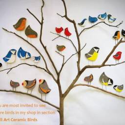 Bird Family Wall Art, Birds Decor, Owl Family Gift, Ceramic Family, Wall Hanging Owls - thumbnail 4