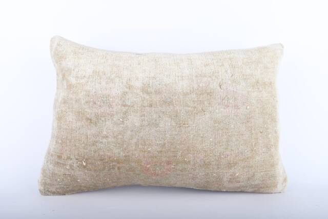 Handmade Turkish Kilim Lumbar Pillow Cover Wool Cushion - 16x24 - image 1