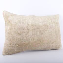 Handmade Turkish Kilim Lumbar Pillow Cover Wool Cushion - 16x24 - thumbnail 2