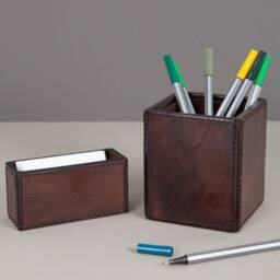 Personalised Leather Desk Set Mini Two Colours - thumbnail 2
