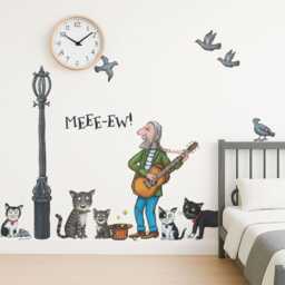 Tabby Mctat Wall Stickers - Large Cat Scene With Fred The Busker, Cats & Pigeons Julia Donaldson Nursery Child's Bedroom Art - thumbnail 2