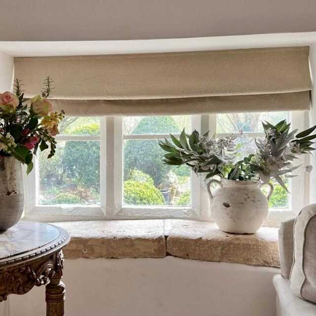 Rustic Ecru Grainsack Roman Blind - image 1
