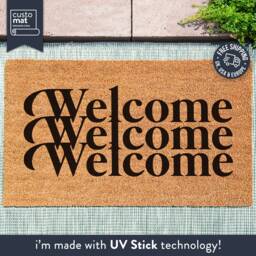 stacked Retro Welcome Doormat - Door Mat New Home Gift Front Decor - thumbnail 1