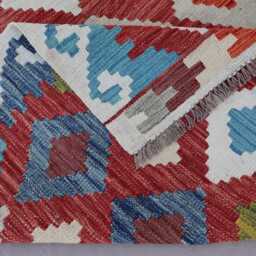 5x6'5 Ft Kilim Rug, Geometric Afghan Flatweave Boho Wool Handmade Oriental Tribal Turkmen Bedroom, Office Rug - thumbnail 4