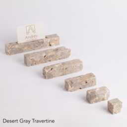 Travertine Card Holder, Marble Menu Jewelry Display, Name Tag Wedding Bar Sign, Stone Place Holders - thumbnail 3