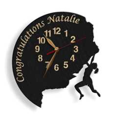 Wall Clock Rock Climber Gift, Non-Ticking, Girl Or Guy Climbing Female Male, Woman Man Large 12-18Inch - thumbnail 1