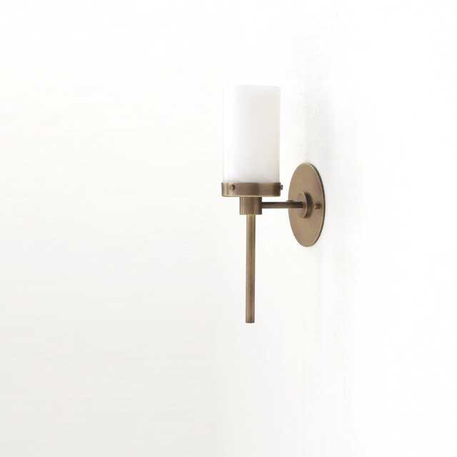 Brass Wall Sconce Light - Light- With Alabaster Shade, Ul Listed, No.0408 - image 1