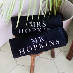 Custom Beach Towel, Personalised Embroidered Towel, Bride Gift, Travel Towels, & Groom, Mr & Mrs, Wedding Beach Towels - thumbnail 3