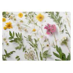 Flowers & Leaves Desk Chair Mat, Green Computer Office Plants Gaming Floor Protector