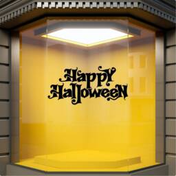 Happy Halloween Window Sticker Pumpkins Shop Decal Retail Store Front Display Vinyl - thumbnail 3