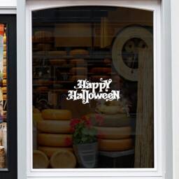 Happy Halloween Window Sticker Pumpkins Shop Decal Retail Store Front Display Vinyl - thumbnail 2