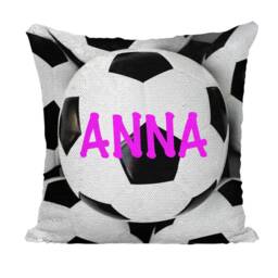 Personalized Soccer Ball Sequin Mermaid Flip Pillow With Name, Customized Great For Team Gift - thumbnail 3