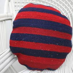 Designer Pillows, Kilim Pillow Covers, Turkish Pillow, 16x16 Pink Cushion Case, Round Ikat 151 - thumbnail 3
