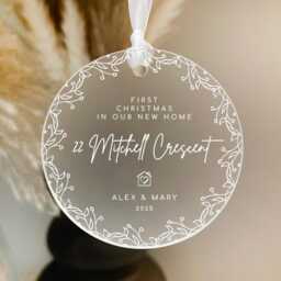 New Home Personalised Frosted Christmas Ornament Gift - in First 2025 - thumbnail 3