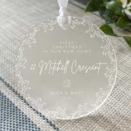 New Home Personalised Frosted Christmas Ornament Gift - in First 2025 - thumbnail 2