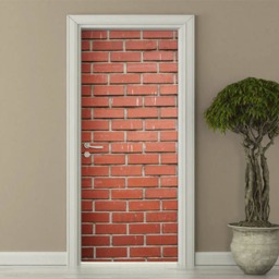 Red Bricks Wall Decal, Door Sticker, Decor, Mural, Wallpaper, Home Decor - thumbnail 2