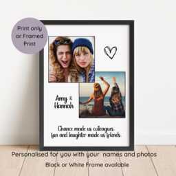 Chance Made Us Collegues Photo Print For Work Bestie, Framed Birthday Gift Bestie - thumbnail 1