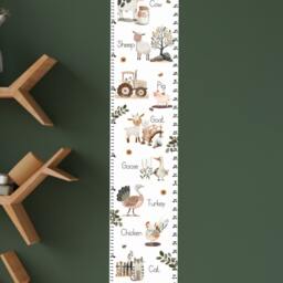 Personalised Farmyard Height Chart, Farm Animals Growth Chart Banner, Boy Or Girl Gift Nursery Decor, 1st Birthday, Baptism, Baby Shower - thumbnail 2