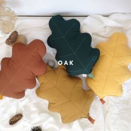 Handmade Embroidered Leaf Pillow - Heirloom Woodland Nursery Cushion, Botanical Baby Shower Keepsake Oak, Birch Or Ash, 6 Colors - thumbnail 3