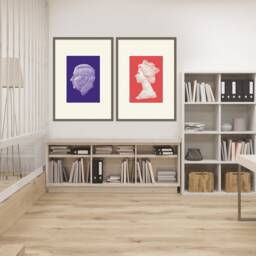 Royal Stamps - King Charles Print, Queen Elizabeth England Wall Art, Art Prints, Living Room Prints - thumbnail 2