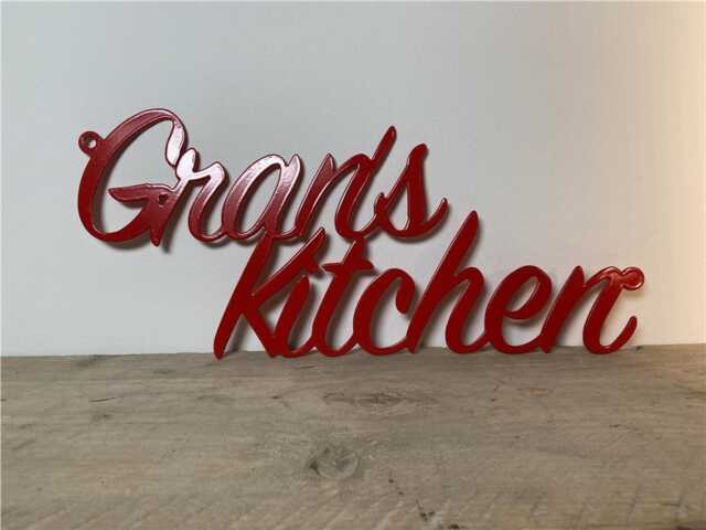 Grans Kitchen Metal Sign, 3mm Steel Wall Decor, Powder Coat - image 1