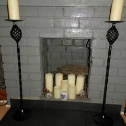 Tall Black Steel Candle Holders Contemporary Twist Design, 30 Inch, Set Of Two - thumbnail 3