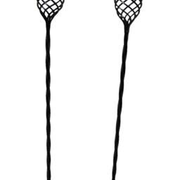 Tall Black Steel Candle Holders Contemporary Twist Design, 30 Inch, Set Of Two - thumbnail 2