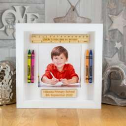 Personalised First Day At School Photo Box Frame - Choice Of Black, Grey Or White - thumbnail 2