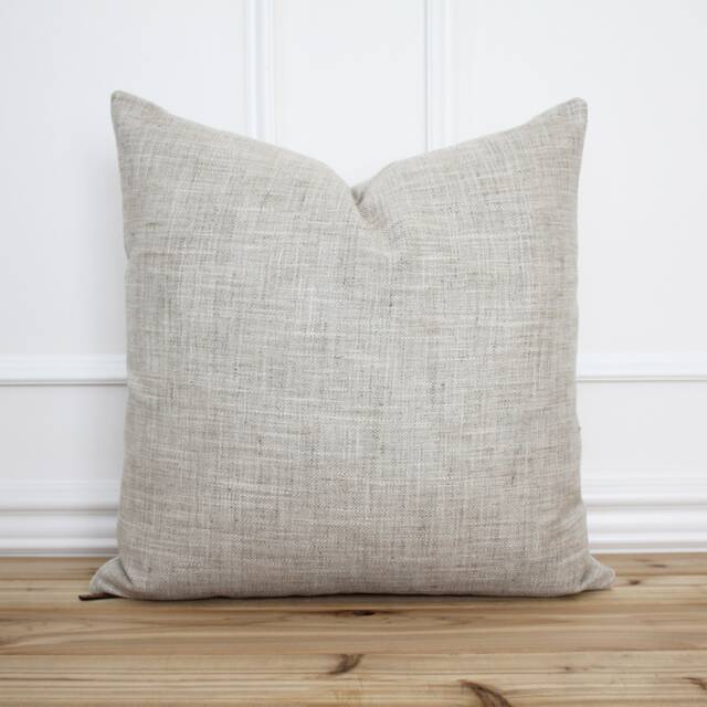 Neutral Tweed Pillow Cover Textured Covers Tan Decorative Throw 16 X 26 -- Emma - image 1