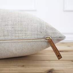Neutral Tweed Pillow Cover Textured Covers Tan Decorative Throw 16 X 26 -- Emma - thumbnail 2