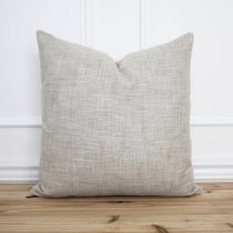 Neutral Tweed Pillow Cover Textured Covers Tan Decorative Throw 16 X 26 -- Emma - thumbnail 1