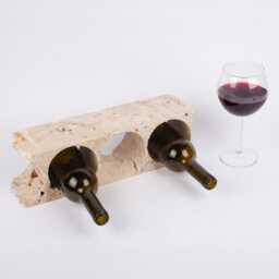 Handmade Travertine Wine Bottle Holder Unique Rack - thumbnail 2