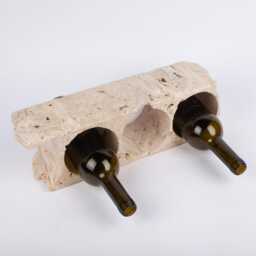 Handmade Travertine Wine Bottle Holder Unique Rack - thumbnail 3