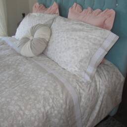 Cotton Duvet Cover With Lace Trim, Custom Shabby Chic Bedding Queen King - thumbnail 2