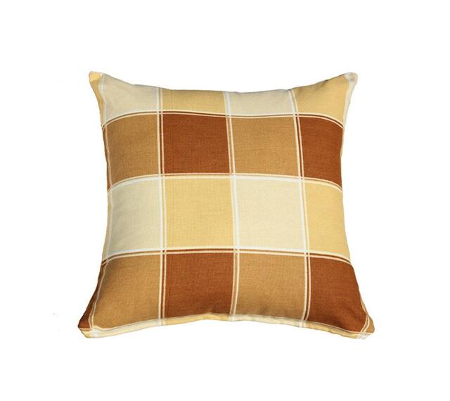 Squares Pillow Cover - Brown, Beige & Yellow - image 1