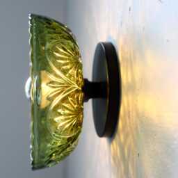 Flush Mount Wall Sconce Or Ceiling Lighting Fixture, Upcycled Vintage Green Glass 8 - thumbnail 3