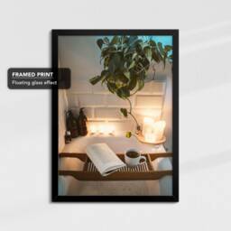 Peaceful Bath Framed Night in Canvas Poster Print & Wall Decor Art Bedroom Home Interior Gift For Women Ladies Gifts Girls - thumbnail 2