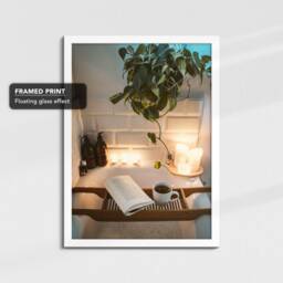 Peaceful Bath Framed Night in Canvas Poster Print & Wall Decor Art Bedroom Home Interior Gift For Women Ladies Gifts Girls - thumbnail 3