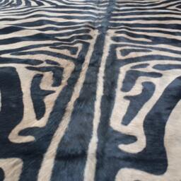 Cowhide Rug Zebra Black White Unique A427 7.2 X 6.2 Ft Peau De Vache Imprim??e Zebra Printed Skin - thumbnail 3