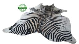Cowhide Rug Zebra Black White Unique A427 7.2 X 6.2 Ft Peau De Vache Imprim??e Zebra Printed Skin - thumbnail 1