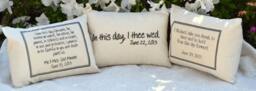 Personalized Pillow, Christmas Gift Idea, Kneeling Vows, Wedding Newlywed Pillow , Anniversary Date - I Thee Wed - thumbnail 3