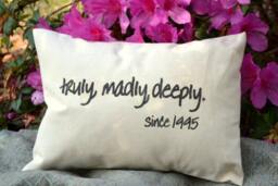 Personalized Pillow, Christmas Gift Idea, Kneeling Vows, Wedding Newlywed Pillow , Anniversary Date - I Thee Wed - thumbnail 2
