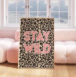 stay Wild Print, Leopard Safari Wall Art, Kids Bedroom Decor, Nursery Playroom Poster, Girl's Room 1032 - thumbnail 1