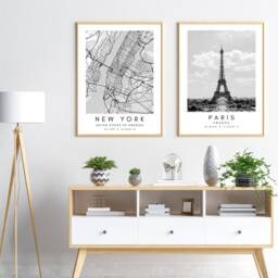 Paris Eiffel Tower Print Black & White France Wall Art - thumbnail 2