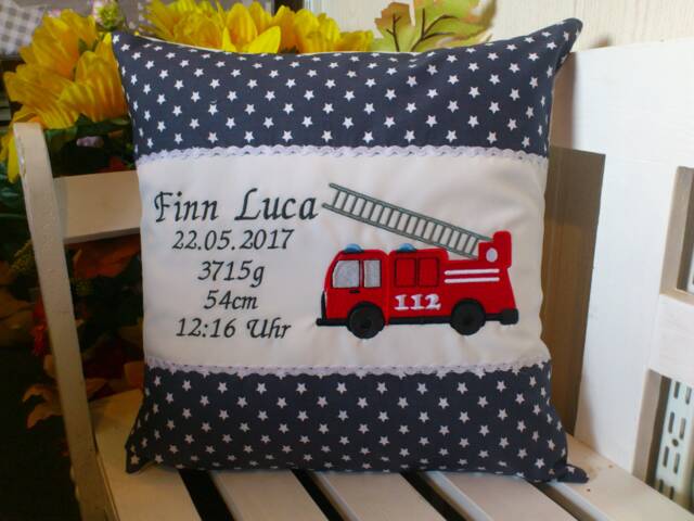 Pillow - Cover For Birth - Fire Brigade Dark Blue Stars - image 1