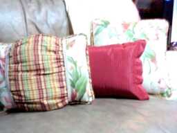 Waverly Tulip Fabric Pillows, Burgundy Plaid Silk, Set Of 3 - thumbnail 1