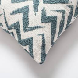 Chevron Jacquard Pillow Cover Blue Orange Zigzag, 18x18 - thumbnail 2